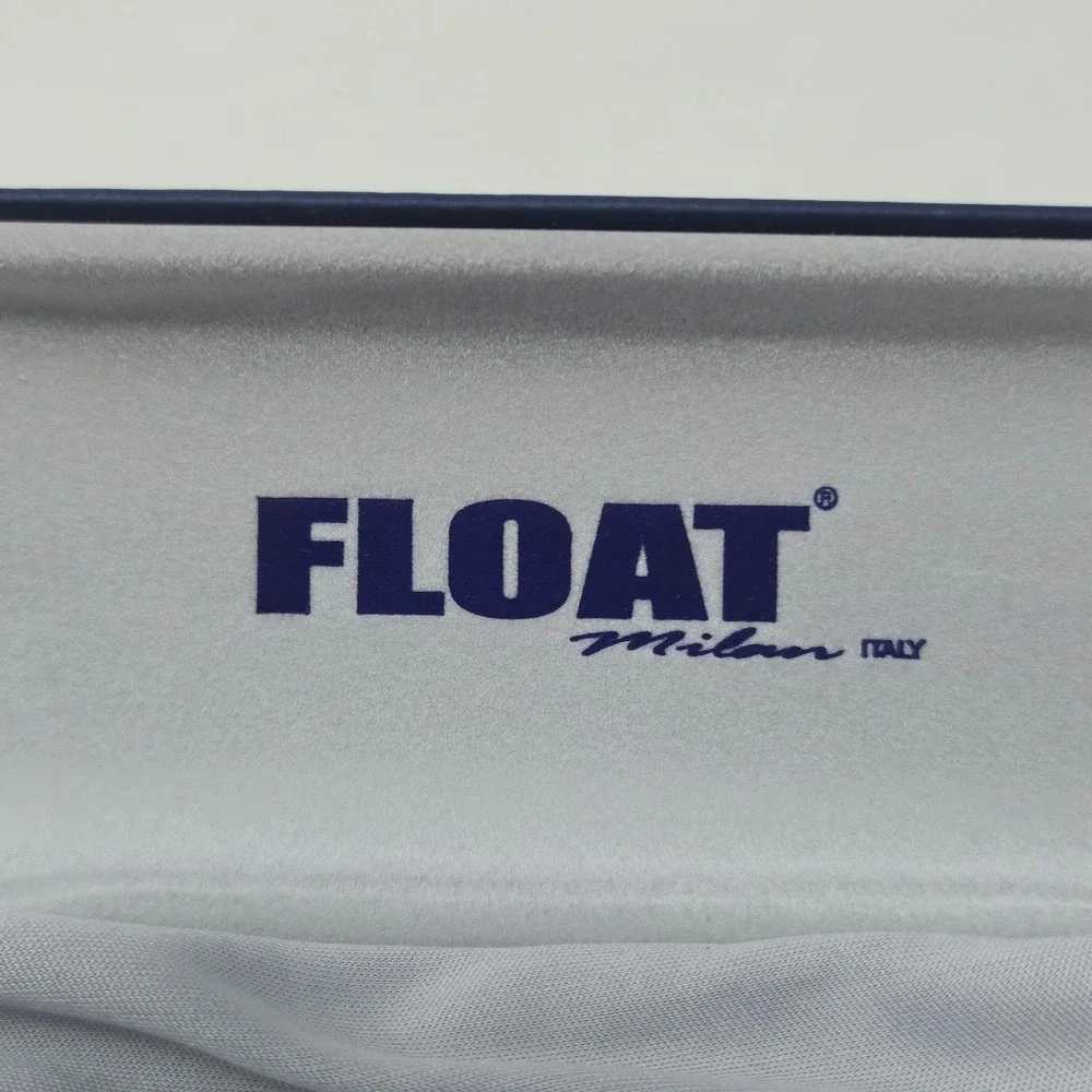 FLOAT Milan Italy Navy Blue Hard Eyeglasses Case with Cleaning Cloth